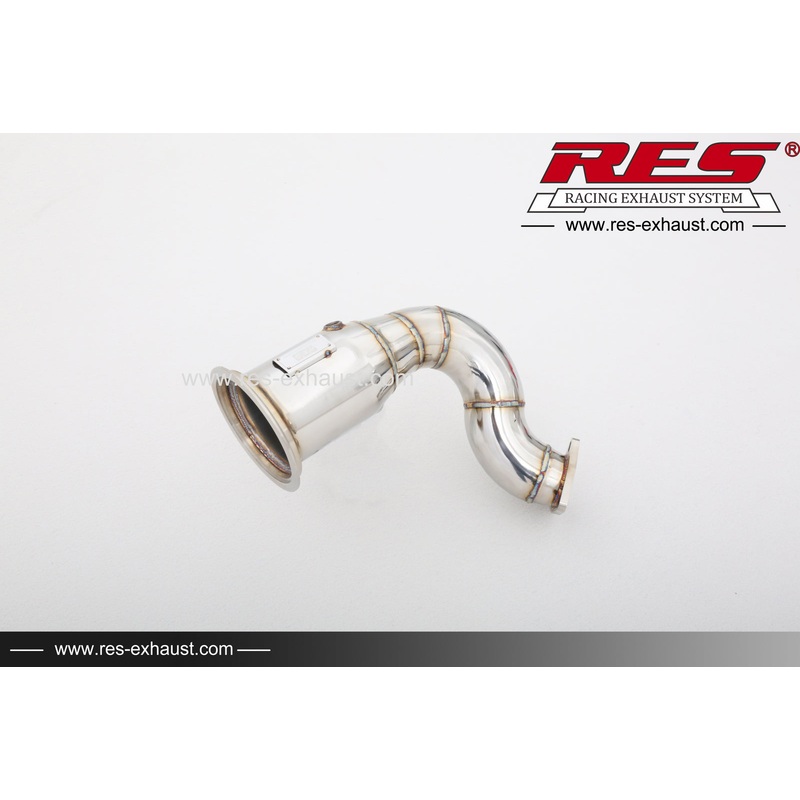 RES SS304, Catless Downpipe With Heat Protector FIT Porsche Cayenne E3 3.0T 2018+