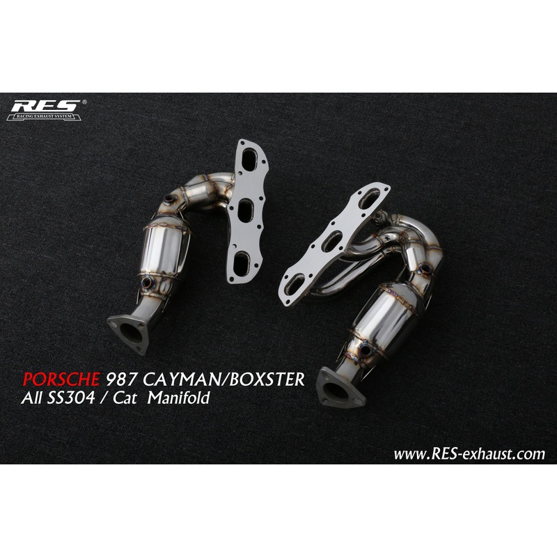 RES SS304, Sport Cat Manifold FIT Porsche Cayman / Boxster 987 3.4NA 2004-2008