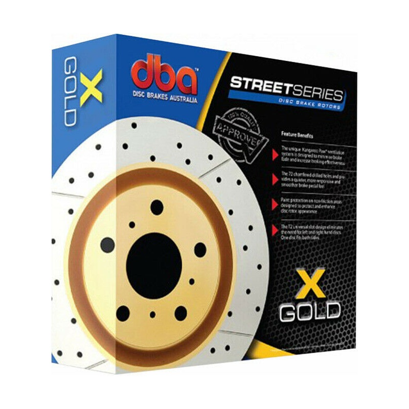 2 x DBA X-Gold Cross-Drilled Rotor (DBA2722EX)