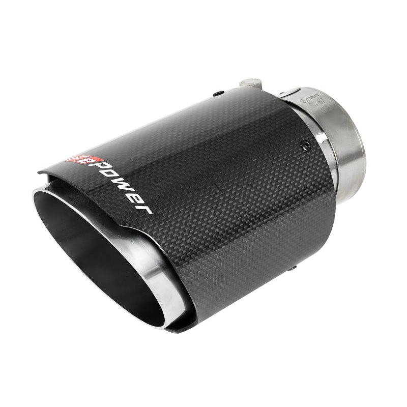 aFe MACH Force-Xp 409 SS Clamp-On Exhaust Tip 2.5in. Inlet / 4in. Outlet / 7in. L - Carbon