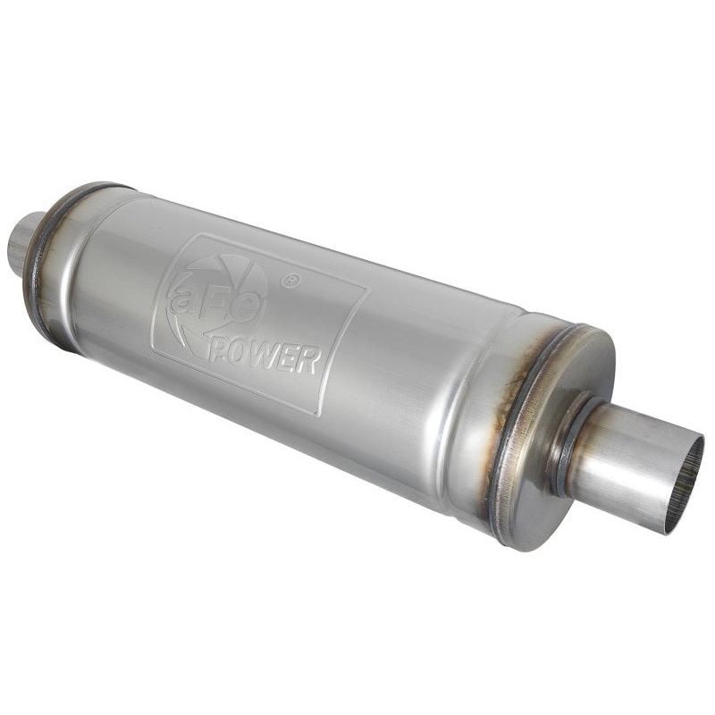 aFe MACH Force-Xp 409 SS Muffler 2.5in Center/Center 18in L x 6in Dia - Round Body