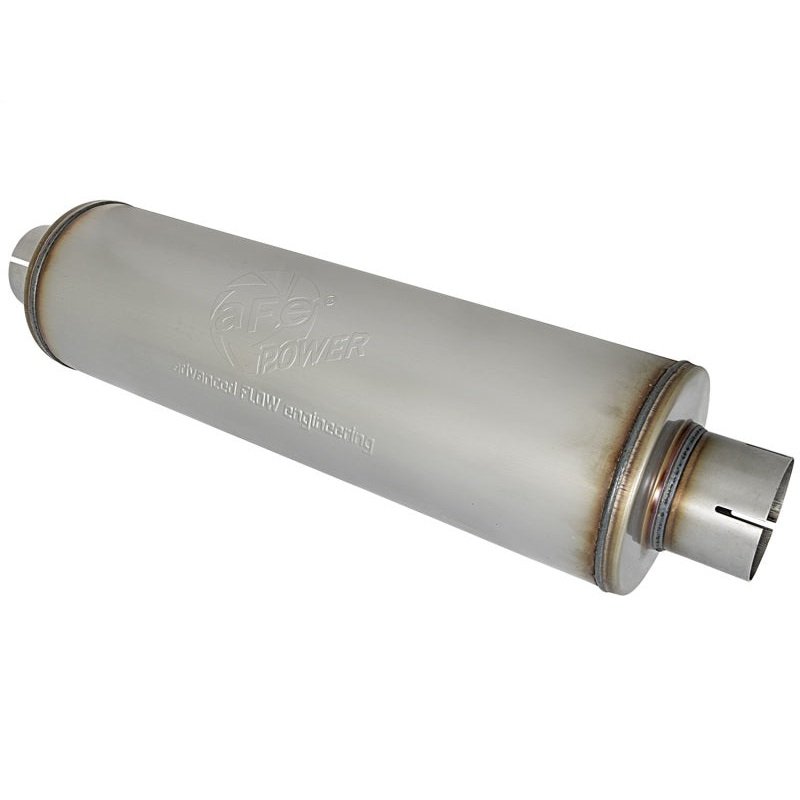 aFe MACH Force-Xp 409 SS Muffler 3-1/2in ID Center/Center x 7in Dia x 24in L - Round Body
