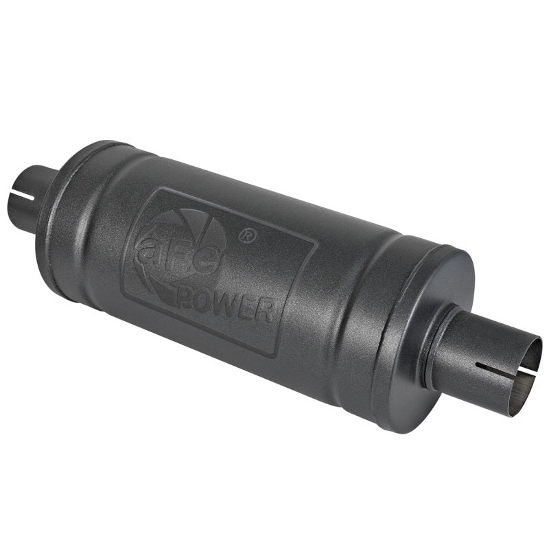 aFe MACH Force-Xp 409 SS Muffler w/ Black finish 2-1/2in Inlet & Oulet 14in x 16in Diameter