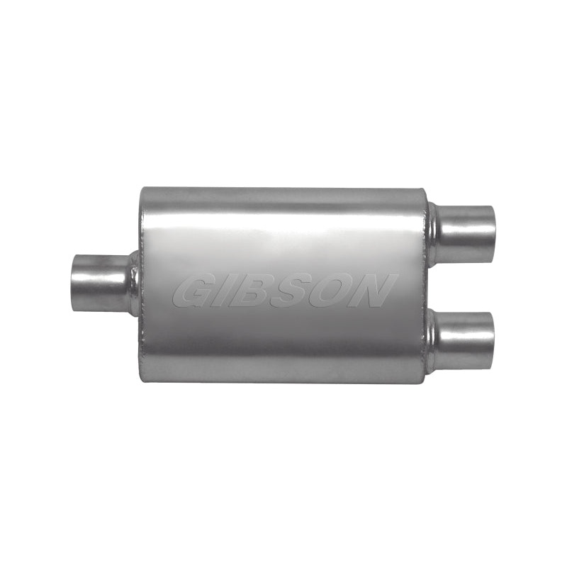 Gibson CFT Superflow Center/Dual Oval Muffler - 4x9x13in/3in Inlet/2.5in Outlet - Stainless