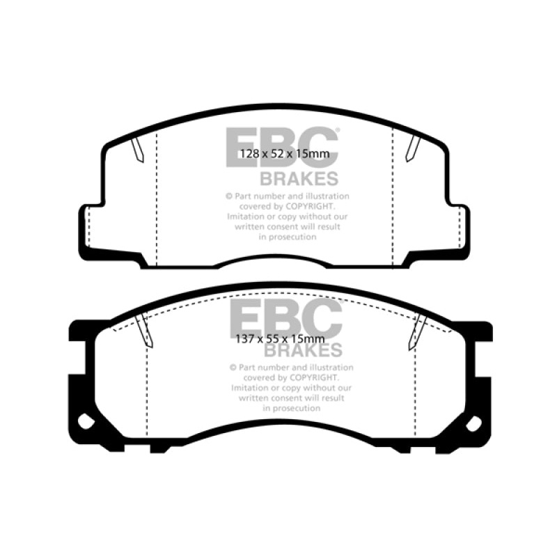 EBC 90-93 Toyota Previa Rear Drums Ultimax2 Front Brake Pads