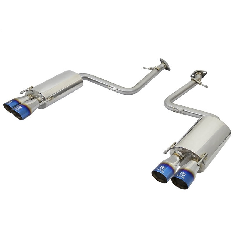 aFe Takeda 16-17 Lexus RC 200T 2.0L (t) 2in. SS Axle-Back Exhaust System w/Polished Blue Tips