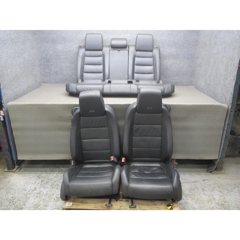 12-13 VW Golf R MK6 2DOOR Front & Rear Black Leather Sport Seat Set OEM