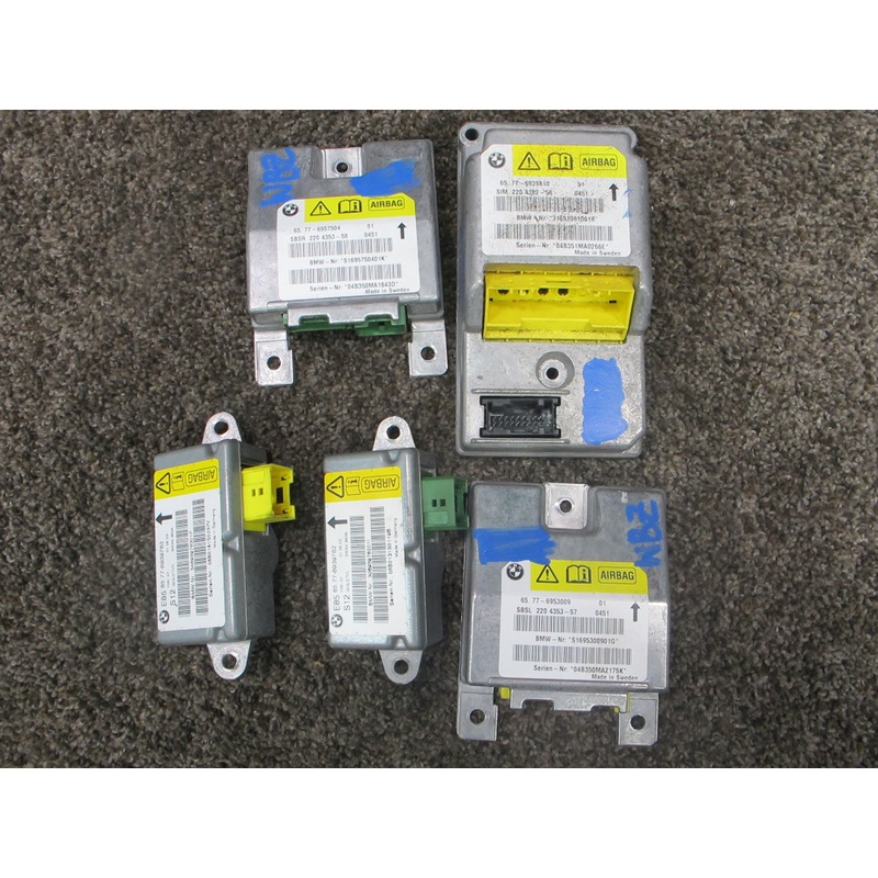 2003-2008 BMW Z4 E85 SRS Computer Control Module & Crash Impact Sensors Set OEM