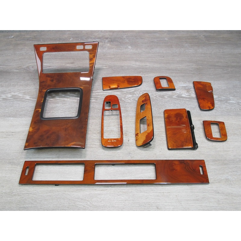 98-00 Lexus UCF20 LS400 9pcs Woodgrain Center Console Door Glove Trim Set OEM