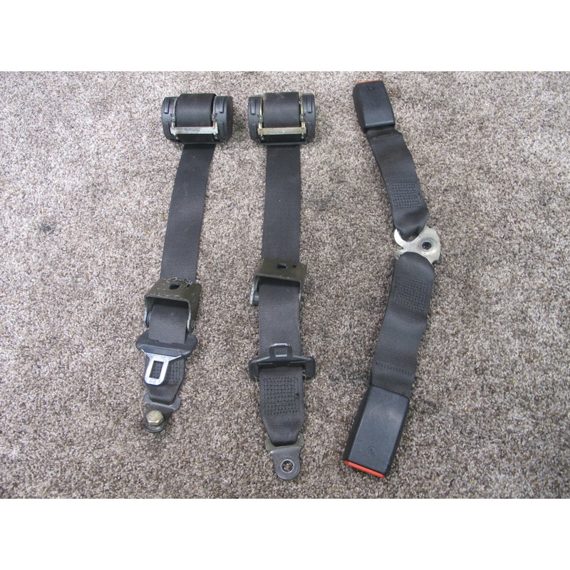 84-91 BMW E30 REAR LEFT & RIGHT SEATBELT RETRACTOR W/ BUCKLE OEM