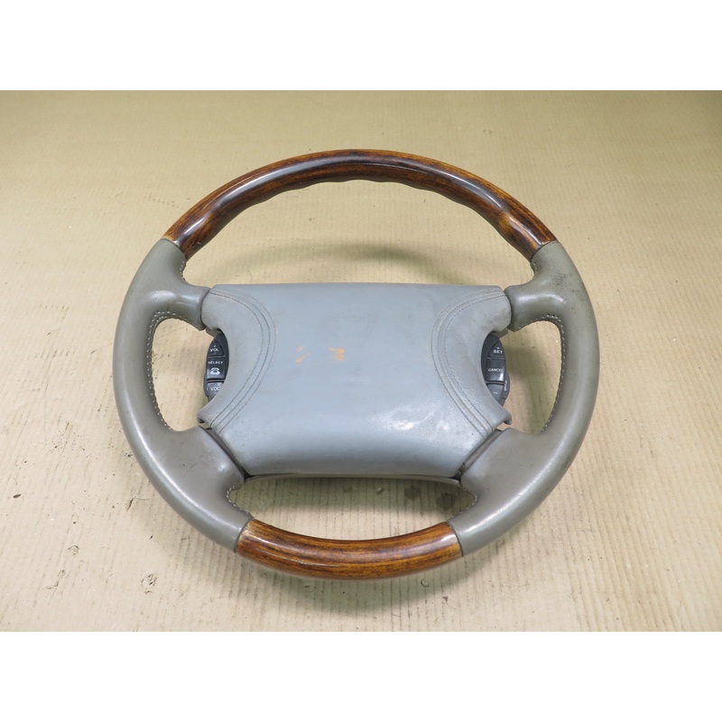 97-03 JAGUAR X100 XK8 LEATHER WOOD STEERING w/ CONTROLS OEM