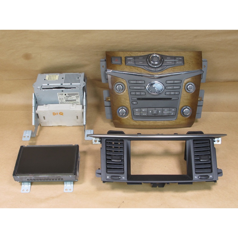 11-13 INFINITI QX56 AC HEATER RADIO NAVI CONTROL UNIT DISPLAY AIR VENT PANEL SET