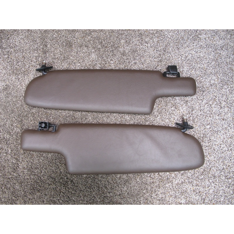 1984-1995 PORSCHE 928 S FRONT LEFT & RIGHT SIDE UPPER SUN VISOR SHADE SET BROWN