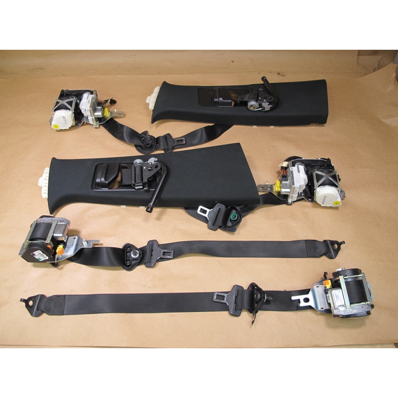 13-16 MERCEDES ML GL W166 FRONT & REAR SEATBELT RETRACTOR W/ B PILLAR PANEL SET OEM