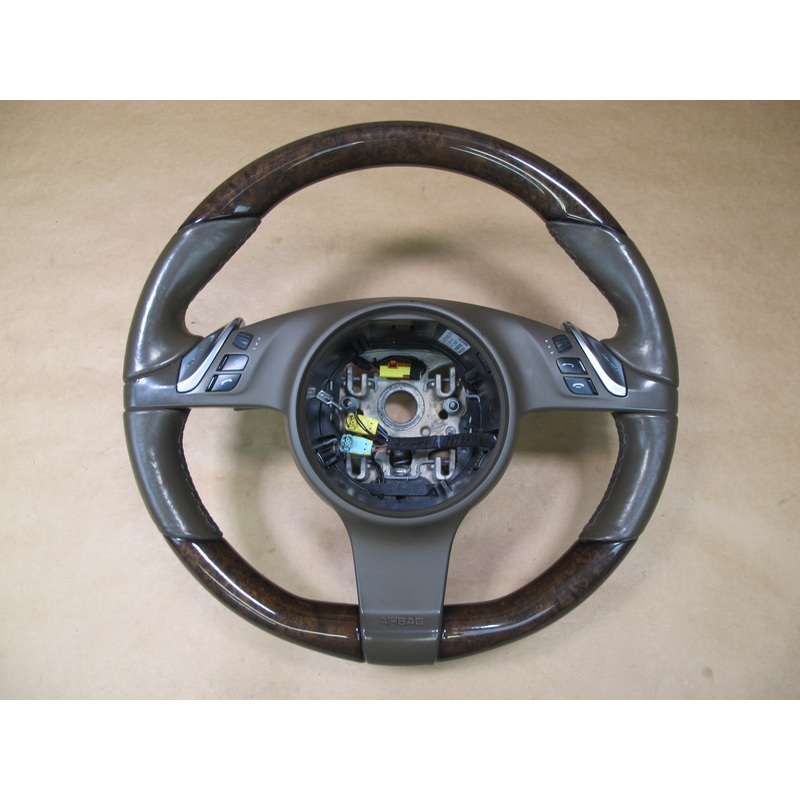 2011-2018 PORSCHE CAYENNE 958 LEATHER WOOD STEERING W CONTROLS