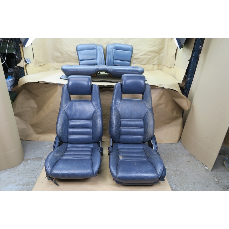 86-88 TOYOTA SUPRA MK3 FRONT & REAR LEATHER SEAT BLUE SET OEM