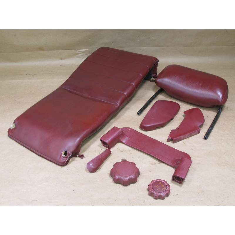 90-96 NISSAN Z32 300ZX FRONT LEFT SEAT BACKREST HEADREST TRIM RED SET OEM