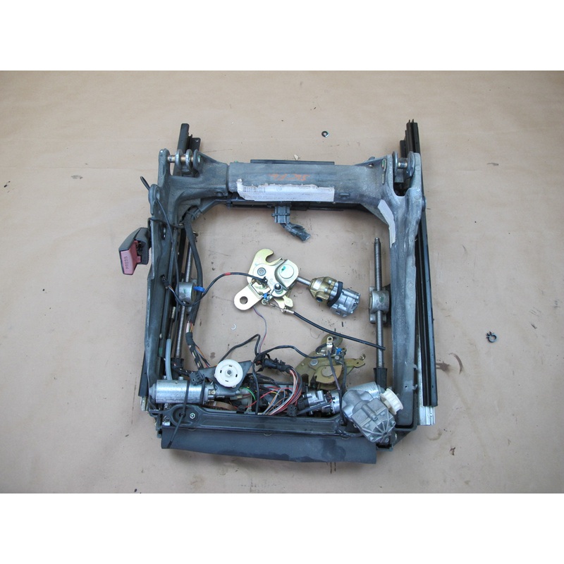 94-02 MERCEDES R129 SL FRONT LEFT SEAT LOWER FRAME TRACK RAIL W MOTORS OEM