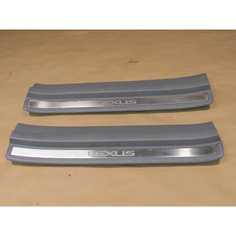 98-00 Lexus UCF20 LS400 Set of 2 Rear Door Scuff Sill Plate Trim Gray OEM