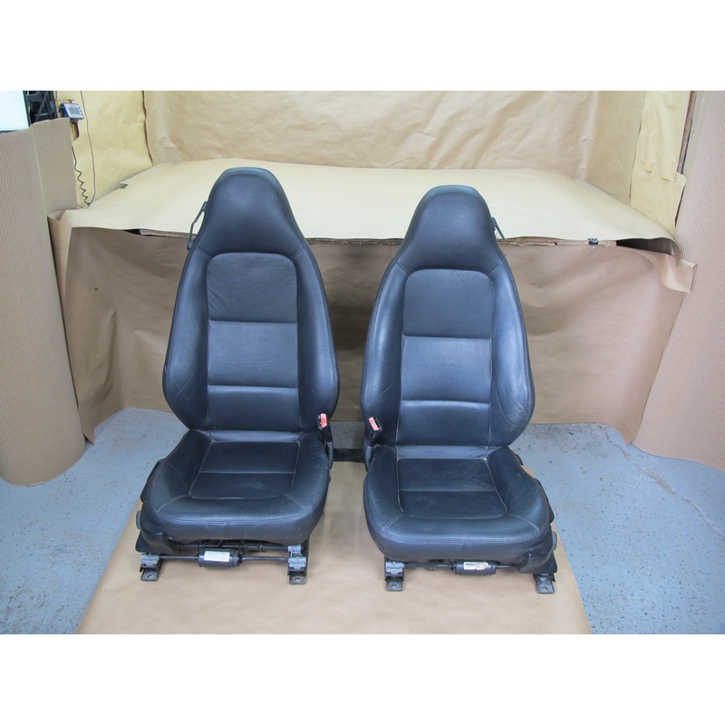 01-02 BMW E36/7 Z3 Set of 2 Left & Right Base Black Chameleon Leather Seat OEM