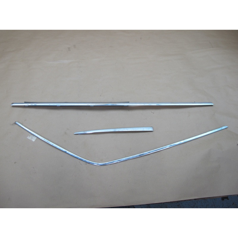 86-91 Mercedes W126 Rear Left Door Chrome Trim Molding Cover Set OEM