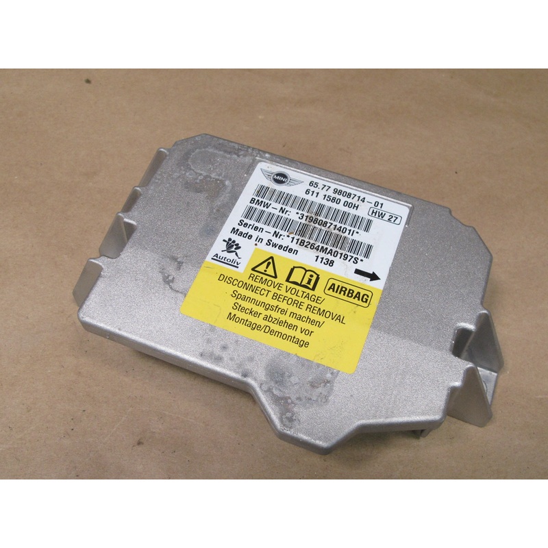 07-13 MINI COOPER R55 R56 SRS AIRBAG CONTROL MODULE UNIT 9808714 OEM
