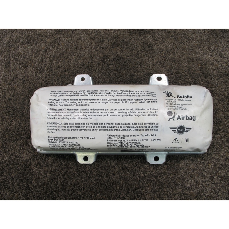 12-16 MINI COOPER S R60 R61 FRONT RIGHT PASSENGER SIDE DASH SRS AIRBAG 9802755 OEM
