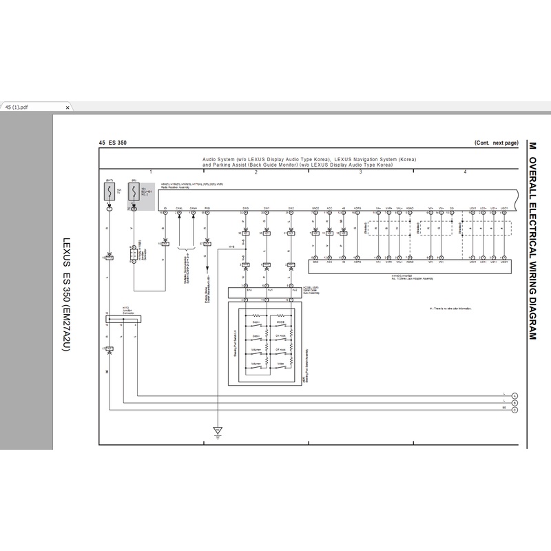 LEXUS ES350 2016-2018 Electrical Wiring Diagram  Workshop Manual