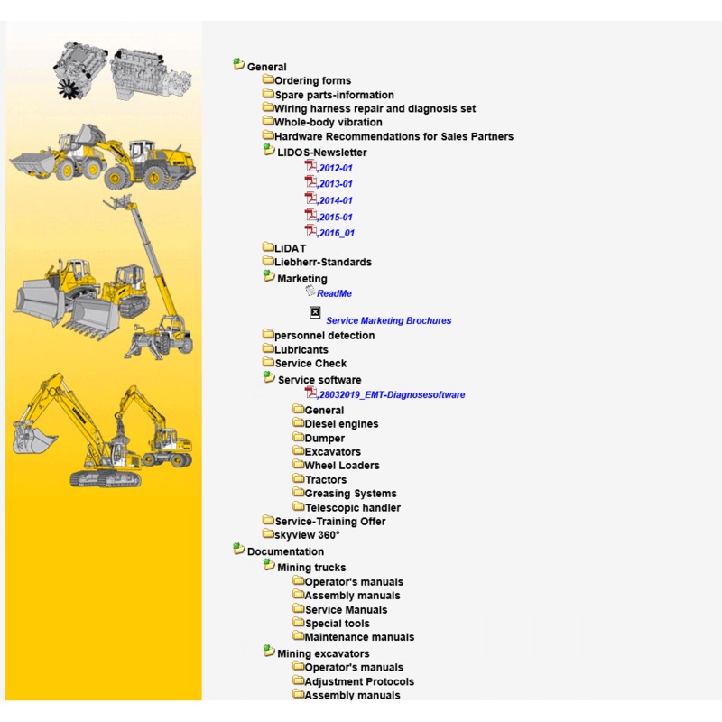 Liebherr Lidos Parts Service Manuals for Mining Trucks  Excavators 2021