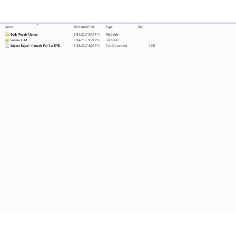 Subaru Repair Manuals Full Set DVD Repair Manuals, Service Manuals