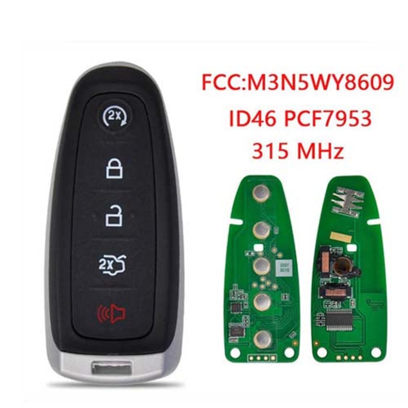 M3N5WY8609 164-R8092  164-R7995, 164-R8092, 164-R8094 5921288, 5923790 Smart Remote for Lincoln Ford 5 Button 46 Chip