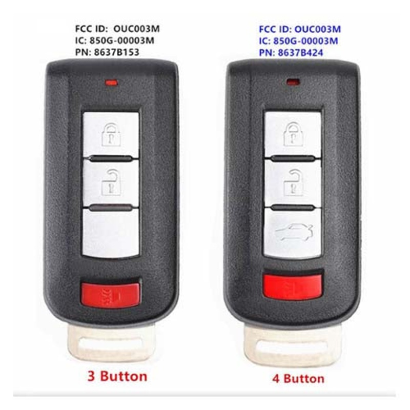8637B153 8637B424 Mitsubishi  Mirage Smart Remote Key 3 4 Button 315MHz 47chip