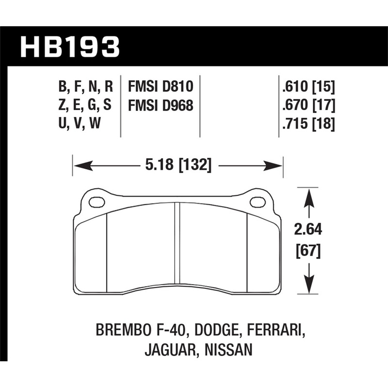 Hawk Performance HB193F.670 HPS Disc Brake Pad