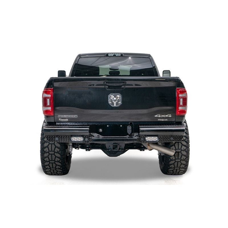 Fab Fours DR19-T4450-1 Black Steel Rear Bumper Fits 19-20 2500 3500