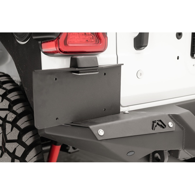 Fab Fours M4550-1 Rear Bumper License Plate Bracket Fits 18-20 Wrangler (JL)