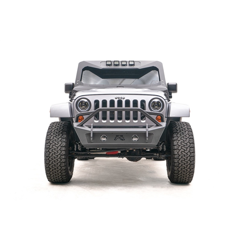 Fab Fours JK07-B1952-1 Stubby Bumper Fits 07-18 Wrangler (JK) Wrangler (JL)