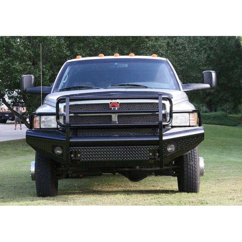 Fab Fours DR94-S1560-1 Black Steel Front Ranch Bumper Fits 94-02 Ram 2500