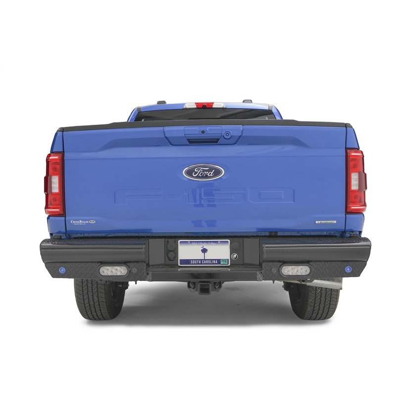 Fab Fours FF21-T5050-1 Black Steel Rear Bumper Fits 21-22 F-150
