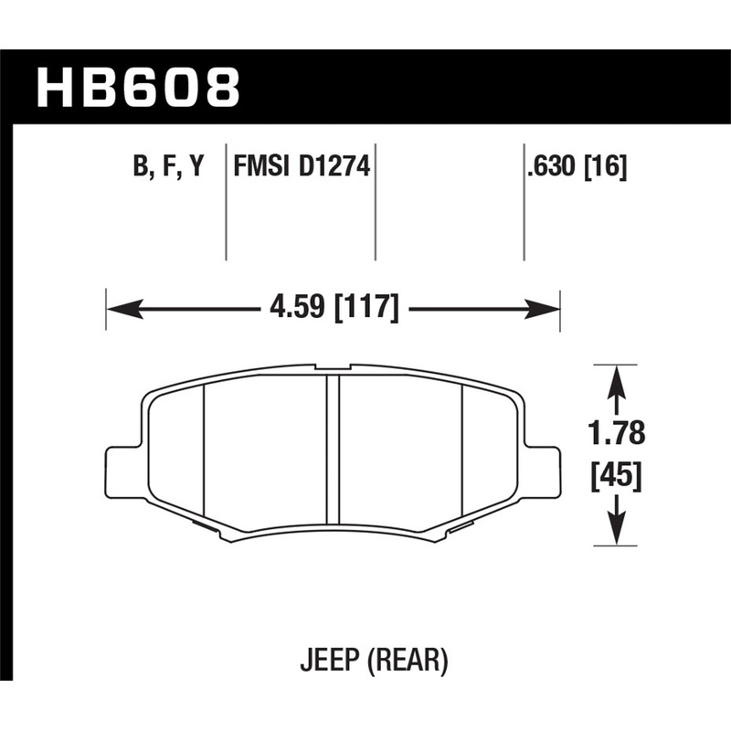 Hawk Performance HB608Y.630 LTS Disc Brake Pad Fits Liberty Nitro Wrangler (JK)