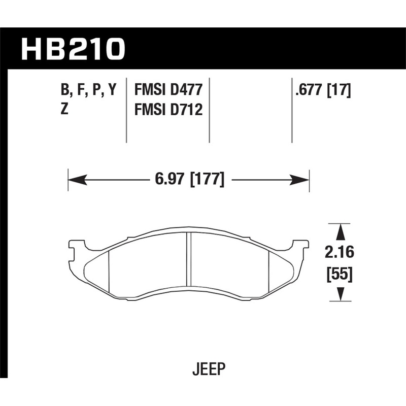 Hawk Performance HB210Y.677 LTS Disc Brake Pad