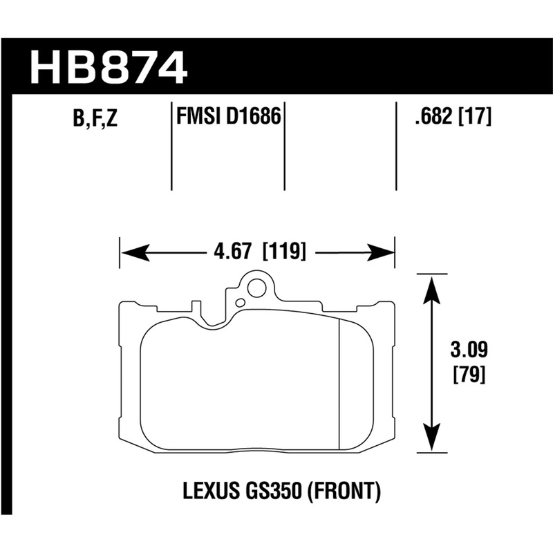Hawk Performance HB874Y.682 LTS Disc Brake Pad