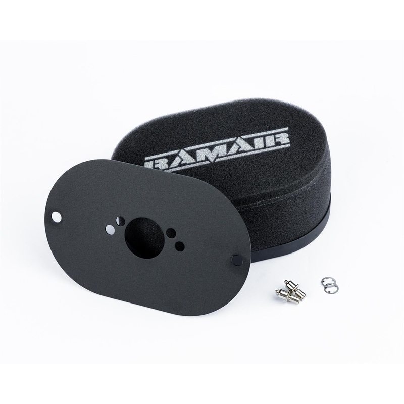 Ramair Carburettor Foam Air Filter with Baseplate to fit SU HS2 1.25in (32mm Mini Offset) - 100mm Internal Height