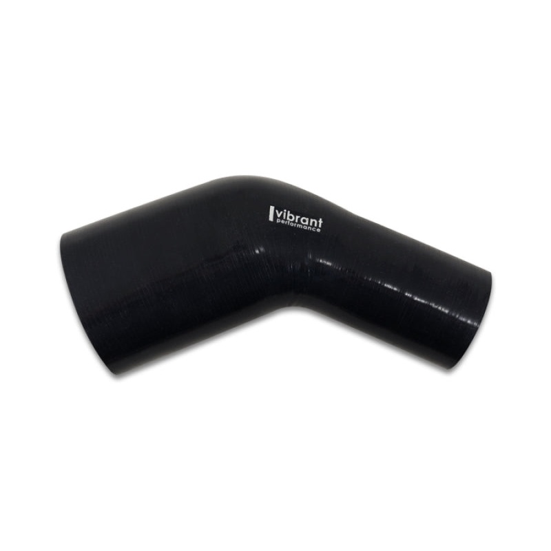 Vibrant 2.00in ID x 2.50in ID Gloss Black Silicone 45 Degree Transition Elbow