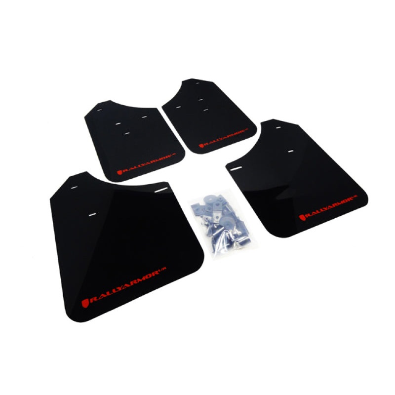Rally Armor 02-07 Subaru WRX/STI/RS/2.5i (Wagons Req. Mod.) Black UR Mud Flap w/Red Logo