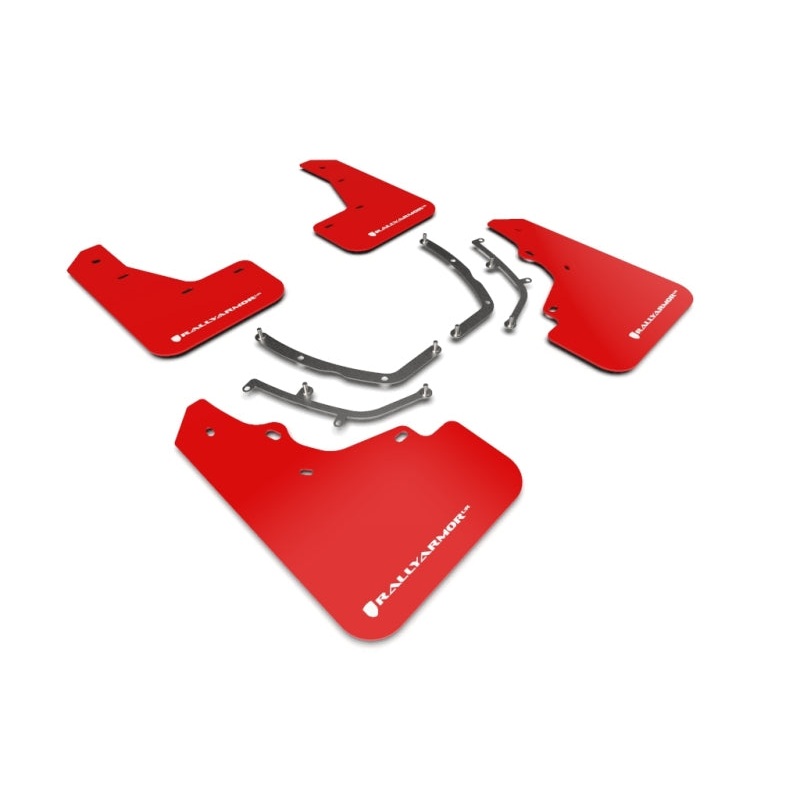 Rally Armor 19-24 Mazda3 Hatchback Red UR Mud Flap w/White Logo