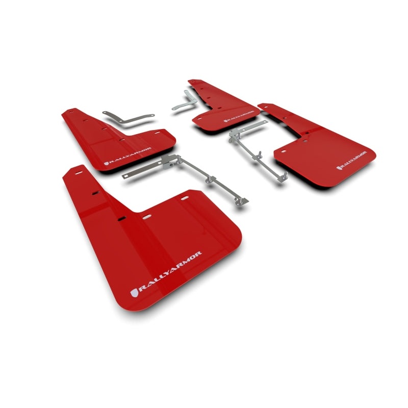 Rally Armor 20-23 Toyota GR Yaris Red Mud Flap w/White Logo