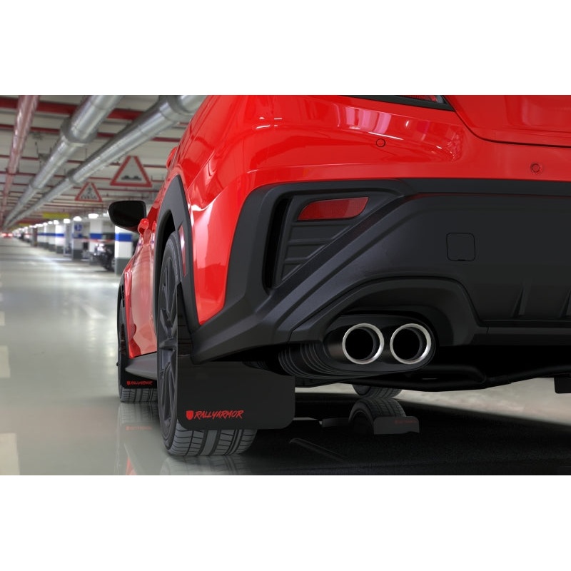Rally Armor 2022+ Subaru WRX Black UR Mud Flap Altered Font Met. Blk Logo