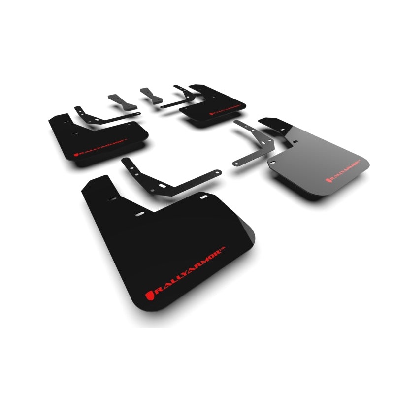 Rally Armor 2024 Hyundai Kona N Line Black UR Mud Flap - Red Logo