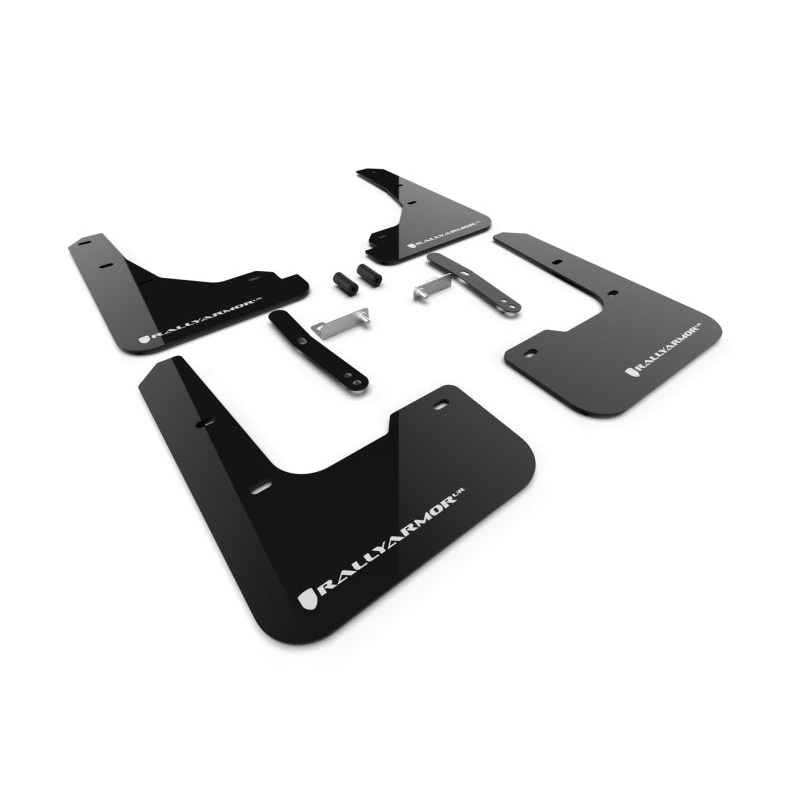 Rally Armor 2024 Tesla Model 3 Highland Black UR Mud Flap White Logo