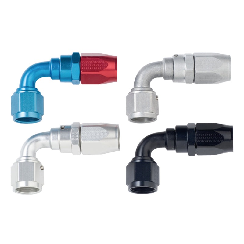 Fragola -6AN x 90 Degree Power Flow Hose End - Black